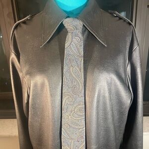 Vintage Givenchy Monsieur All Silk Tie Elegant Blue Brown Paisley Print Necktie